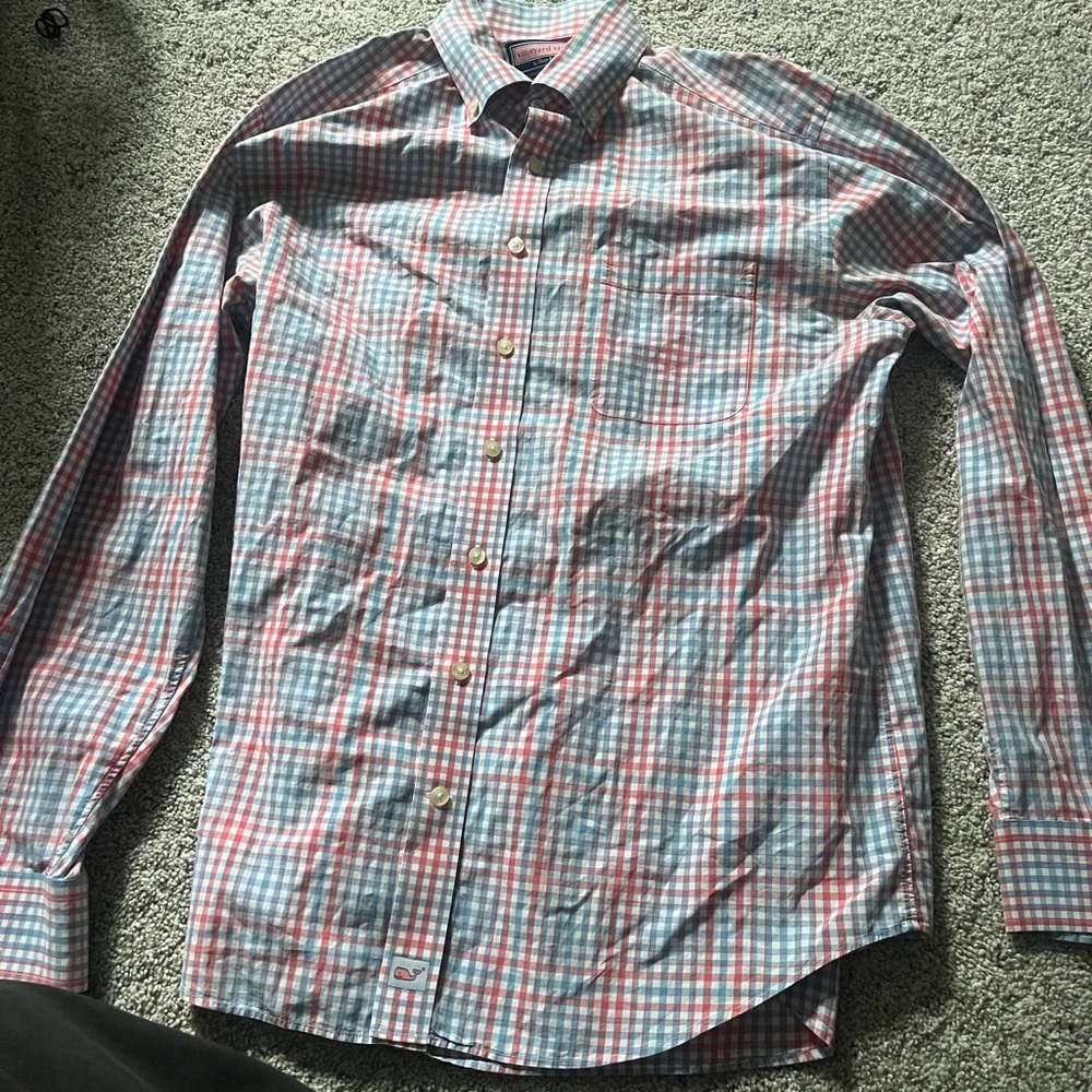 Vineyard Vines Red and Blue Checkered Shirt